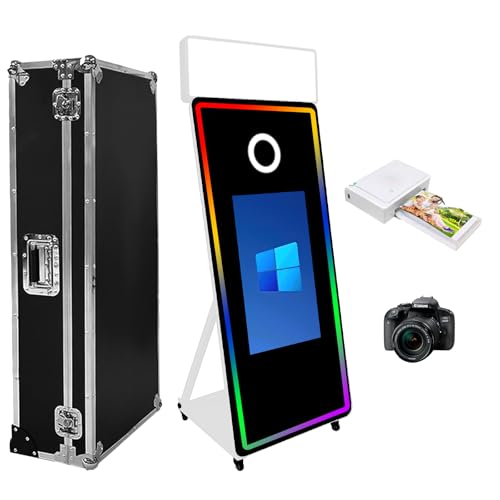 Magischer Spiegel-Fotokabine, interaktiver Touchscreen mit Flightcase, integrierter Mini-PC mit sofortigem Druck und Teilen für Veranstaltungen, Partys, Hochzeiten, Vermietung (Weiß, 81,3 cm (32 Zoll Magischer Spiegel-Fotokabine, interaktiver Touchscreen mit Flightcase, integrierter Mini-PC mit sofortigem Druck und Teilen für Veranstaltungen, Partys, Hochzeiten, Vermietung (Weiß, 81,3 cm (32 Zoll von LivFiv