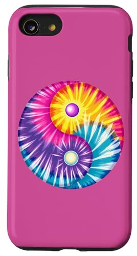 Batik-Meditationssymbol Yin Yang – Hippie Zen Meditation Symbol Hülle für iPhone SE (2020) / 7 / 8 von Live It Designs