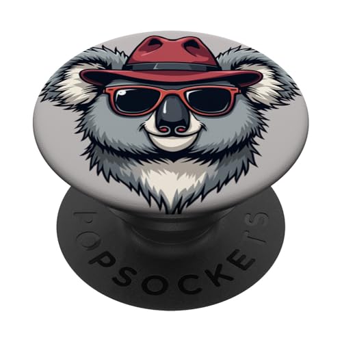 Cooler Koalabär mit Fedora-Hut und Sonnenbrille PopSockets Klebender PopGrip Cooler Koalabär mit Fedora-Hut und Sonnenbrille PopSockets Klebender PopGrip von Live It Designs