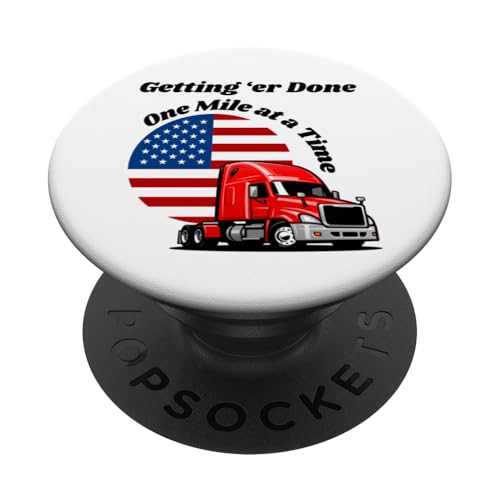 Semi Commercial Truck Driver, Big Rig Trucker, USA Flagge PopSockets Klebender PopGrip Semi Commercial Truck Driver, Big Rig Trucker, USA Flagge PopSockets Klebender PopGrip von Live It Designs