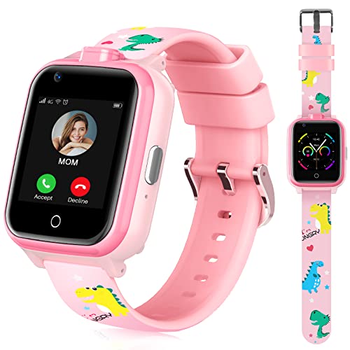 LiveGo 4G Kinder-Smartwatch mit GPS-Tracker und Anrufen, HD-Touchscreen, Kinder-Handyuhr, kombiniert SMS, Videoanruf, SOS, Schrittzähler, 4G, Smartwatch für Kinder, Jungen, Mädchen, 6–12 (T13 Rosa) von LiveGo