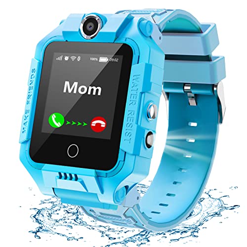 LiveGo Kinder Smartwatch 4G, Wasserdichtes und Sicheres Smartwatch-Telefon mit 360° Drehbarem, GPS-Tracker, Anruf-SOS-Kamera WiFi, 3-12 Jährige Schüler Geburtstagsgeschenk (T10 Blau) von LiveGo