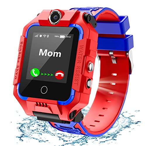 LiveGo Kinder Smartwatch 4G, Wasserdichtes und Sicheres Smartwatch-Telefon mit 360° Drehbarem, GPS-Tracker, Anruf-SOS-Kamera WiFi, 3-12 Jährige Schüler Geburtstagsgeschenk (T10 Rot) von LiveGo