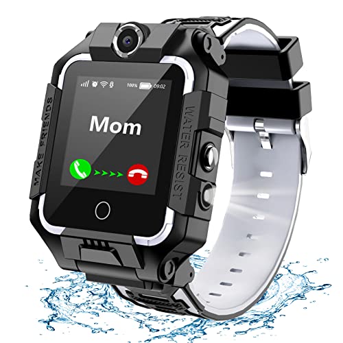 LiveGo Kinder Smartwatch 4G, Wasserdichtes und Sicheres Smartwatch-Telefon mit 360° Drehbarem, GPS-Tracker, Anruf-SOS-Kamera WiFi, 3-12 Jährige Schüler Geburtstagsgeschenk (T10 Schwarz) von LiveGo