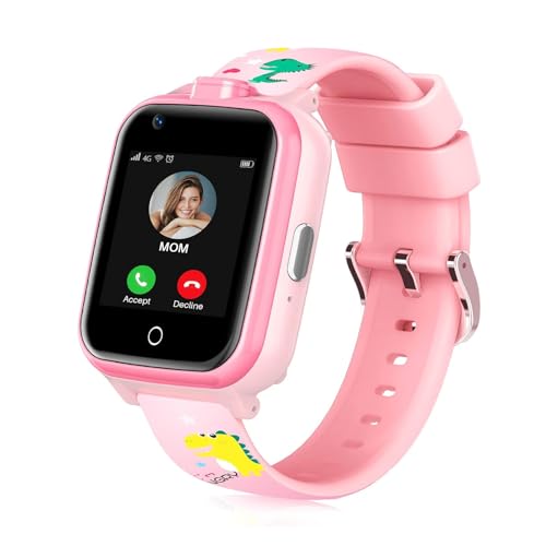 LiveGo Kinder-Smartwatch mit GPS-Tracker und Anrufen, HD-Touchscreen, Kinder-Handyuhr, kombiniert SMS, Videoanruf, SOS, Schrittzähler, 4G, Smartwatch für Kinder, Jungen, Mädchen von LiveGo
