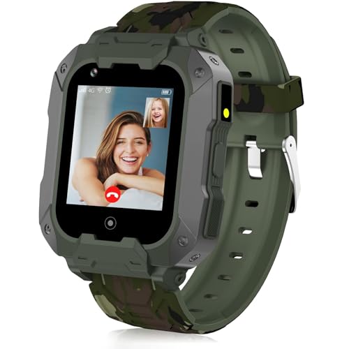 LiveGo Kinder-Smartwatch mit GPS-Tracker und Anrufen, HD-Touchscreen-Kindertelefonuhr, kombiniert SMS, Videoanruf, SOS, Schrittzähler, 4G-Smartwatch für Kinder, Jungen und Mädchen von LiveGo