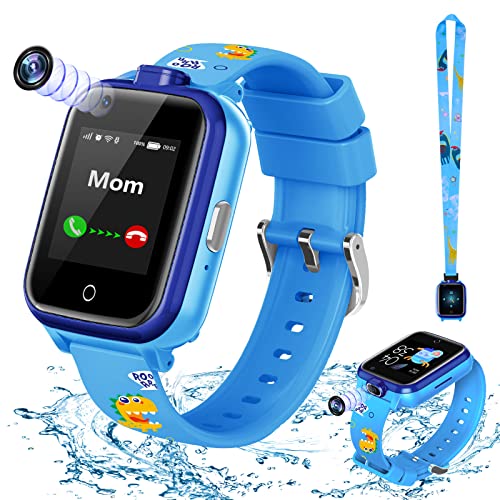 LiveGo Smart Watch für Kinder, 4G Sicheres Smartwatch mit Zwei Kameras, GPS-Tracker, SOS-Anruf für Kinder, Studenten im Alter von 4-12 Jahren, Geburtstagsgeschenke Schultag(T13 Blau) von LiveGo