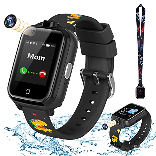 LiveGo Smart Watch für Kinder, 4G Sicheres Smartwatch mit Zwei Kameras, GPS-Tracker, SOS-Anruf für Kinder, Studenten im Alter von 4-12 Jahren, Geburtstagsgeschenke Schultag(T13 Schwarz) von LiveGo