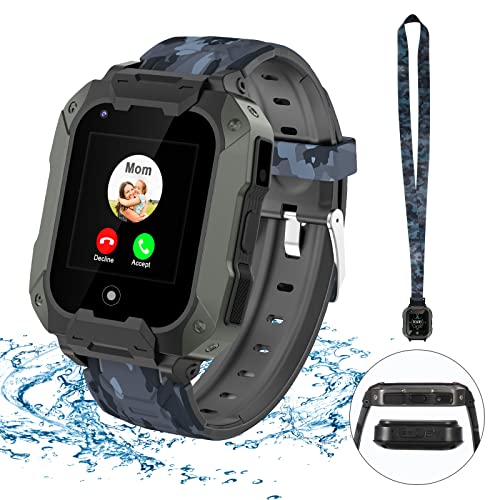 LiveGo Smart Watch für Kinder, 4G sicheres Smartwatch mit Abnehmbarem Gehäuse, GPS-Tracker, SOS-Anruf, Kamera-WLAN für Kinder Studenten im Alter von 4-12 Geburtstagsgeschenken Schultag(T28 Schwarz) von LiveGo