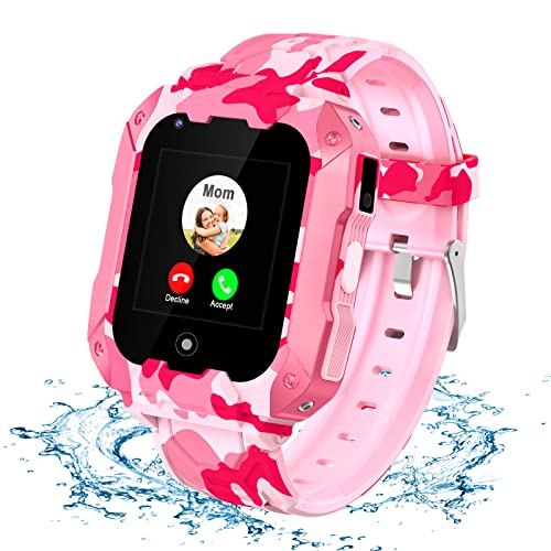 LiveGo Smart Watch für Kinder, 4G sicheres Smartwatch mit Abnehmbarem Gehäuse, GPS-Tracker, SOS-Anruf, Kamera-WLAN für Kinder Studenten im Alter von 4-12 Geburtstagsgeschenken Schultag(T28 Rosa) von LiveGo