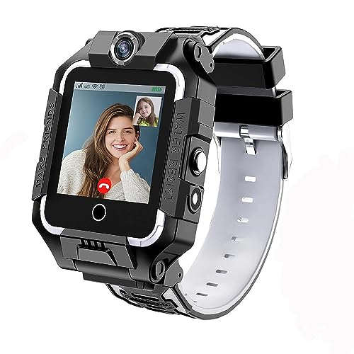 LiveGo Smartwatch Kinder mit GPS und Telefon, 4G Sicheres Smartwatch mit 360° Drehbarem, GPS/SOS-Anruf für Kinder, Studenten im Alter von 4-12Y, Geburtstagsgeschenke Schultag(Schwarz) von LiveGo