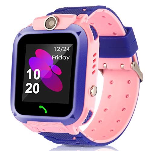 LiveGo Smartwatch für Kinder, Wasserdicht, Sicher, Smartwatch mit GPS-Tracker, Anrufe, SOS-Kamera für Kinder, Studenten im Alter von 3–12 Jahren(Q12 rosa) von LiveGo