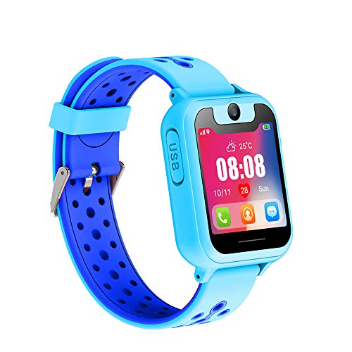 LiveGo Smartwatch für Kinder, Wasserdicht, Sicher, Smartwatch mit GPS-Tracker, Anrufe, SOS-Kamera für Kinder, Studenten im Alter von 3–12 Jahren(S6 blau) von LiveGo