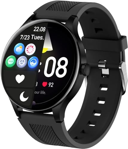 LiveGo Smartwatch für Männer und Frauen 1,3 Zoll wasserdichte Smartwatch für Android-Telefone kompatibles iOS iPhone Aktivitäts-Fitness-Tracker mit Herzfrequenz-Blutdruck-Sauerstoff-Schlafmonitor von LiveGo