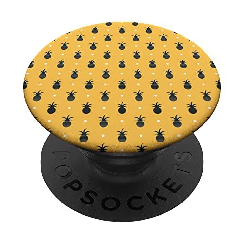 Ananas Polka Dots Schwarz und Gelb Muster PopSockets mit austauschbarem PopGrip Ananas Polka Dots Schwarz und Gelb Muster PopSockets mit austauschbarem PopGrip von LiveHappy