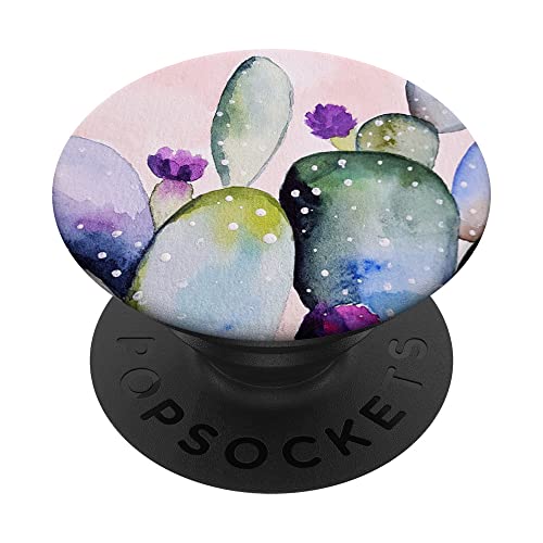 Aquarell Kakteen Kaktus Sukkulenten Succa Bohemian Boho PopSockets mit austauschbarem PopGrip von LiveHappy