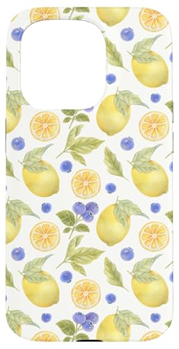 Blaubeer-Zitronenfruchtmuster Hülle für iPhone 15 Pro Blaubeer-Zitronenfruchtmuster Hülle für iPhone 15 Pro von LiveHappy