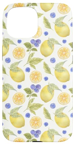 Blaubeer-Zitronenfruchtmuster Hülle für iPhone 15 von LiveHappy
