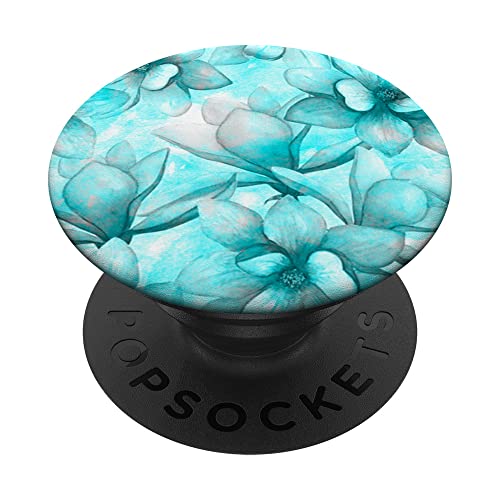 Blaugrün Blumen Blumen Aquarell Muster PopSockets mit austauschbarem PopGrip Blaugrün Blumen Blumen Aquarell Muster PopSockets mit austauschbarem PopGrip von LiveHappy