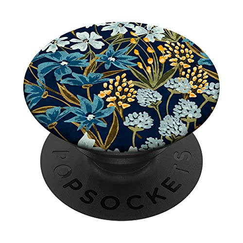 Dunkelblaues Blumenmuster PopSockets mit austauschbarem PopGrip Dunkelblaues Blumenmuster PopSockets mit austauschbarem PopGrip von LiveHappy