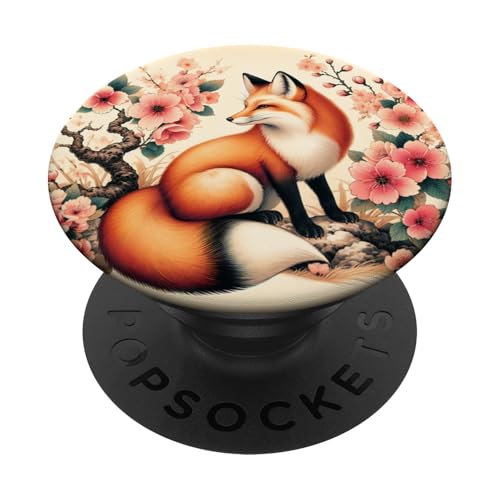 Japanische Kirschblüten Fuchs Wildlife PopSockets mit austauschbarem PopGrip Japanische Kirschblüten Fuchs Wildlife PopSockets mit austauschbarem PopGrip von LiveHappy