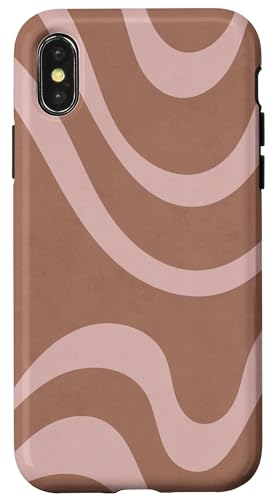 Mokka Mousse Gelato Mauve Pastellfarben Swirl Linien Minimal Hülle für iPhone X/XS Mokka Mousse Gelato Mauve Pastellfarben Swirl Linien Minimal Hülle für iPhone X/XS von LiveHappy