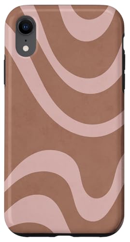 Mokka Mousse Gelato Mauve Pastellfarben Swirl Linien Minimal Hülle für iPhone XR von LiveHappy