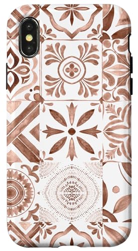 Mokka Mousse Hellbraun Weiß Farbe Marokkanisches Fliesenmuster Hülle für iPhone X/XS Mokka Mousse Hellbraun Weiß Farbe Marokkanisches Fliesenmuster Hülle für iPhone X/XS von LiveHappy