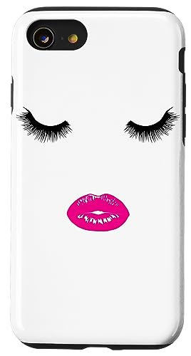 Wimpern Lippen weibliche Maskenbildnerin Gesicht Hülle für iPhone SE (2020) / 7 / 8 von LiveHappy