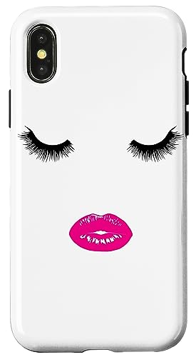 Wimpern Lippen weibliche Maskenbildnerin Gesicht Hülle für iPhone X/XS Wimpern Lippen weibliche Maskenbildnerin Gesicht Hülle für iPhone X/XS von LiveHappy