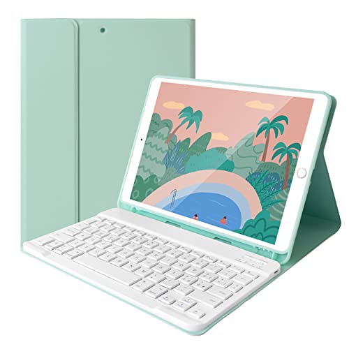 Lively Life Bluetooth-Tastatur für iPad 10.2 9. Gen 2021/8. Gen 2020/7. Generation 2019, iPad Air 3 2019, iPad Pro 10.5 2017, mit Schutzhülle, abnehmbare Tastatur – Italienisches QWERTY-Layout – Grün von Lively Life