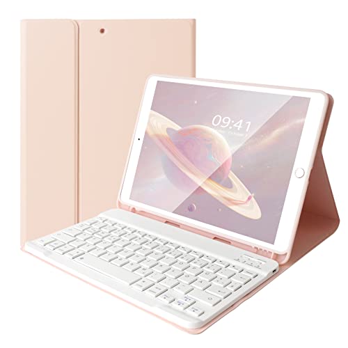 Lively Life Bluetooth-Tastatur für iPad 9,7 Zoll, iPad 6 Generation 2018/iPad 5 Gene 2017, iPad Air 2/1, iPad Pro 9.7, mit Schutzhülle, abnehmbare Tastatur – Italienisches QWERTY-Layout – Rosa von Lively Life