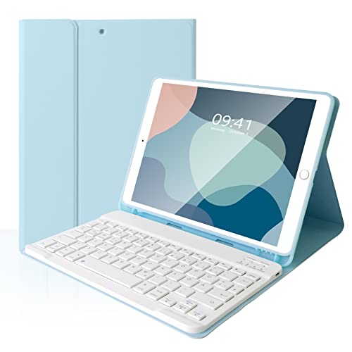 Lively Life Bluetooth-Tastatur für iPad 9.7 Zoll, iPad 6 Generation 2018/iPad 5 Gen 2017, iPad Air 2/1, iPad Pro 9.7, mit Schutzhülle, abnehmbare Tastatur, italienisches Layout QWERTY - Hellblau von Lively Life