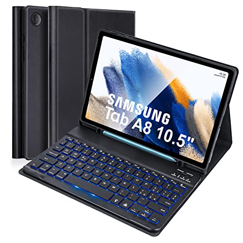 Lively Life Schutzhülle mit Tastatur für Samsung Galaxy Tab A8 10.5 Zoll 2021 (SM-X200,X205,X207), italienisches Layout, abnehmbare Tastatur, abnehmbare Tastatur und Hülle, Schwarz von Lively Life