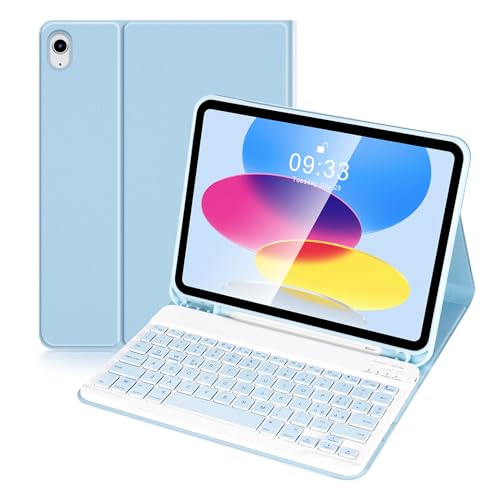 Lively Life Tastaturhülle für iPad 10,9 Zoll 2022, italienisches Layout QWERTY, schlanke intelligente Schutzhülle mit abnehmbarer kabelloser Bluetooth-Tastatur für iPad 10. Generation 10.9 2022 - von Lively Life