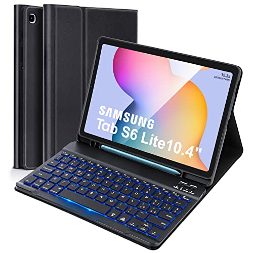 Schutzhülle mit Tastatur für Galaxy Tab S6 Lite 10.4 Zoll 2020 (SM-P610/P615), 2022 (SM-P613/P619), italienisches Layout, Lively Life abnehmbare Tastatur, Tastatur und Hülle , Schwarz von Lively Life