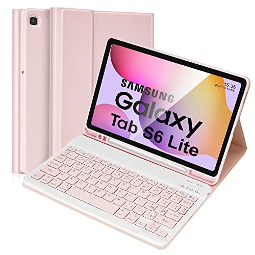 Schutzhülle mit Tastatur für Samsung Galaxy Tab A7 10.4 2020 Zoll (SM-T500/T505/T507), italienisches Layout, abnehmbare Tastatur für Samsung Galaxy Tab A7, abnehmbare Tastatur und Hülle, Rosa von Lively Life