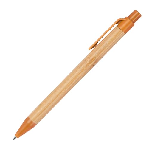 10 Kugelschreiber aus Weizenstroh und Bambus / Farbe: orange von Livepac Office