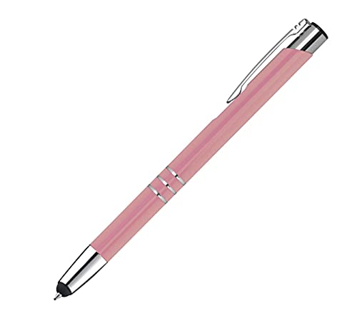 10 Touchpen Kugelschreiber aus Metall / Farbe: rosé von Livepac Office