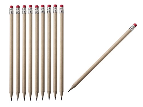 100 Bleistifte mit Radierer / Härtegrad: HB / unlackiert und ohne Herstellerlogo von Livepac Office
