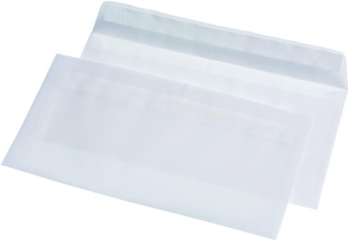 100 Briefumschläge Din lang transparent weiss aus hochwertigen Satin von Livepac-Office