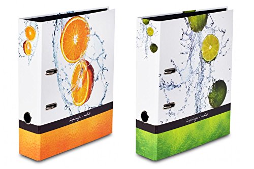2 verschiedene Motivordner "Livepac Fruits" / DIN A4 / "Limette + Orange" von Livepac Office