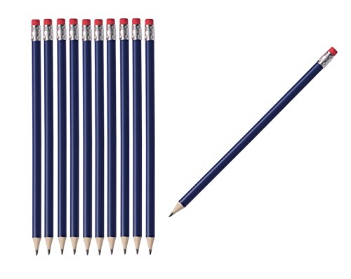 25 Bleistifte mit Radierer / HB / ohne Herstellerlogo / Farbe: lackiert blau von Livepac Office
