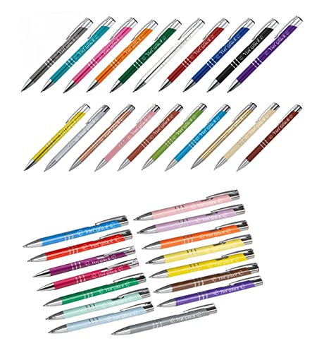 35 Kugelschreiber mit Gravur "Viel Glück" / aus Metall / 35 Farben von Livepac-Office