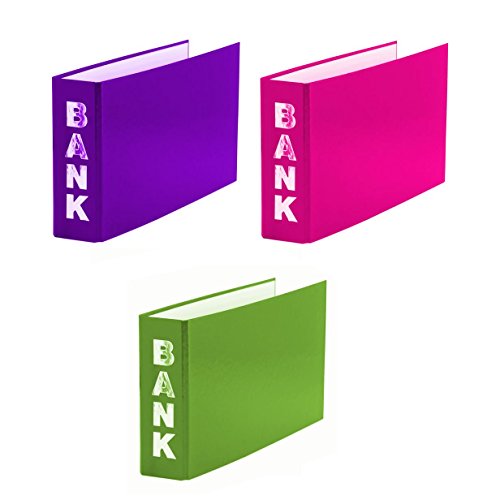 3x Bankordner / 140x250mm / für Kontoauszüge / je 1x hellgrün, pink, lila von Livepac Office