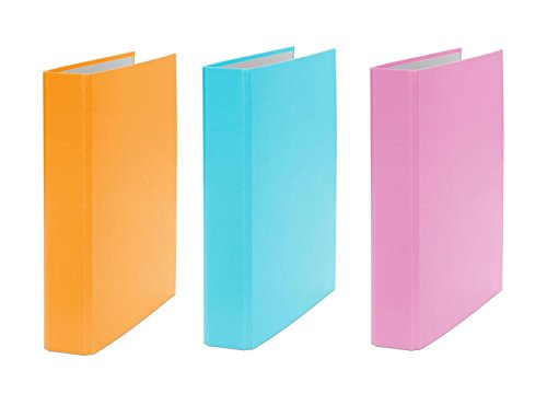 3x Ringbuch / DIN A5 / 2-Ring Ordner / Farbe: je 1x orange, türkis und pink von Livepac Office