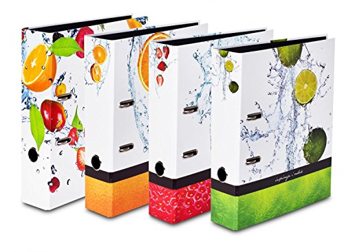 4 verschiedene Motivordner "Livepac Fruits" / DIN A4 / 75mm breit von Livepac Office