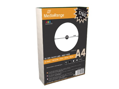 500 (5x 100) MediaRange CD DVD BD-R Etiketten 250 Blatt 118 x 15 von Livepac Office