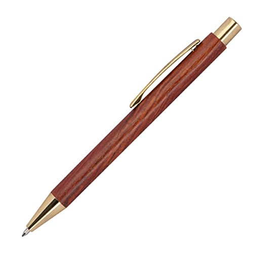 Holzkugelschreiber mit goldenen Applikationen von Livepac-Office