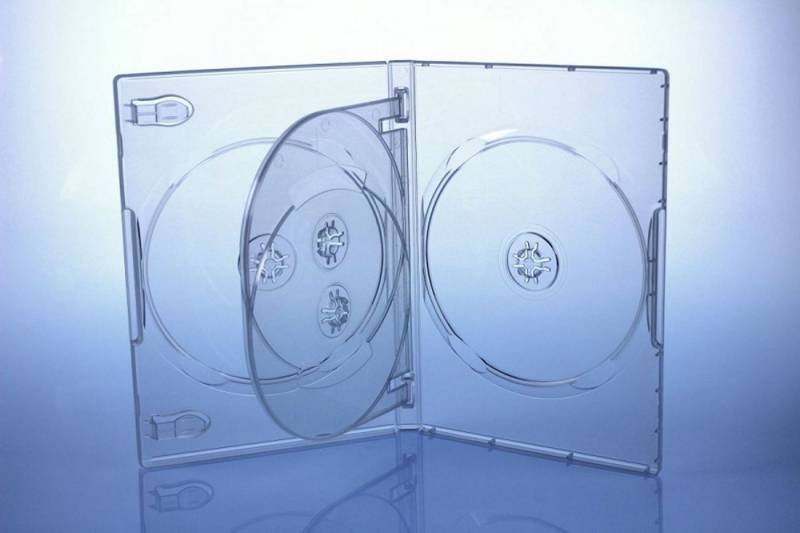 Sauerwald DVD-Hülle 10 DVD Hüllen / Farbe: transparent / 4er 4fach DVD Box von Sauerwald